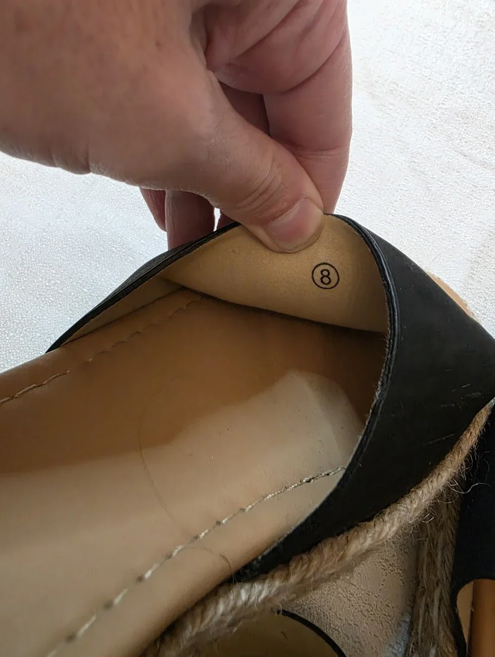 Black Espadrille Platform Sandals Ankle Strap Size 8